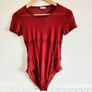 Intimately Free people shear rust/burgundy bodysuit